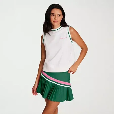 Champion Womens Mock Neck Sleeveless Muscle T-shirt In White
