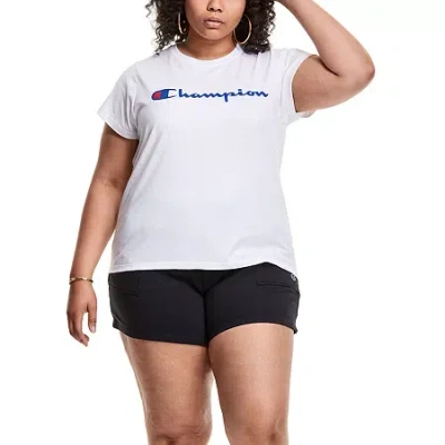Champion Womens Plus Crew Neck Short Sleeve Active T-shirt In Animal Print