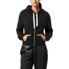 Champion Womens Short Comfy Zip Hoodie In Black