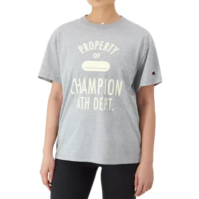 Champion Womens Short Sleeve Logo Graphic T-shirt In Oxford Grey