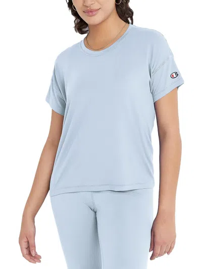 Champion Womens Solid Pullover Top In Blue