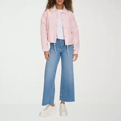 Champion Womens Water Resistant Midweight Cropped Windbreaker In Pink