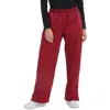 Champion Women's High Rise Snap Cuff Straight Leg Pants In Red