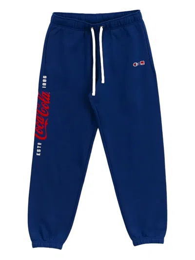 Champion X Coca-cola Logo Track Pants In Blue