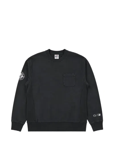 Champion X New York Yankees Logo-patch Sweatshirt In Black