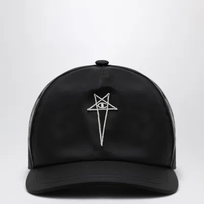CHAMPION X RICK OWENS CHAMPION X RICK OWENS BLACK BASEBALL CAP IN NYLON