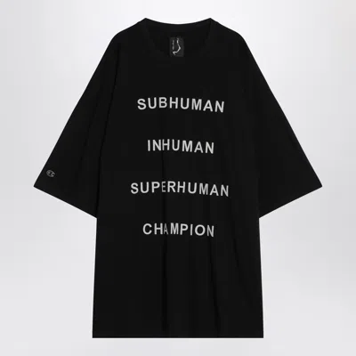CHAMPION X RICK OWENS CHAMPION X RICK OWENS BLACK TOMMY T T SHIRT