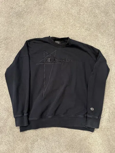 Pre-owned Champion X Rick Owens Champion Crewneck In Black