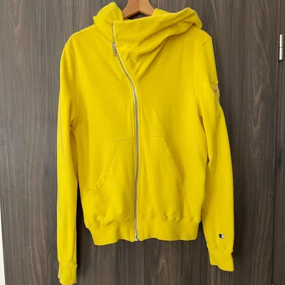 Pre-owned Champion X Rick Owens Champion Zip Hoodie Yellow