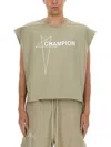 Champion X Rick Owens Cropped Micro Tatlin T Shirt In Neutral