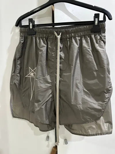 Pre-owned Champion X Rick Owens Dolphin Boxers Rick Owens Shorts Drkshdw Champion Size S Phleg In Dark Dust