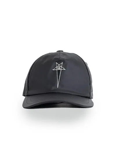 Champion X Rick Owens Hat With Logo In Black