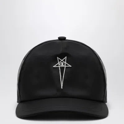 Champion X Rick Owens Men's Black Baseball Cap In Nylon