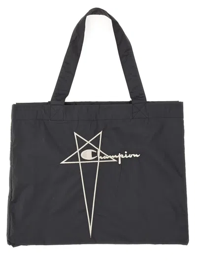 Champion X Rick Owens Nylon Tote Bag In Black