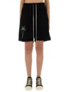 Champion X Rick Owens Relaxed Fit Black Cotton Shorts In Black