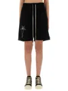Champion X Rick Owens Relaxed Fit Black Cotton Shorts In Black