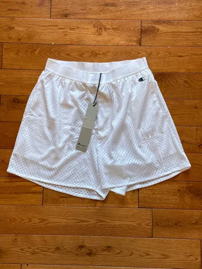 Pre-owned Champion X Rick Owens Rick Owen's Mesh Basketball Shorts Small In White