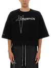 Champion X Rick Owens Tommy Cropped T Shirt In Black