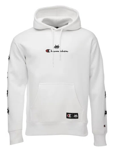 Champion X Space Invaders Hooded Sweater In White
