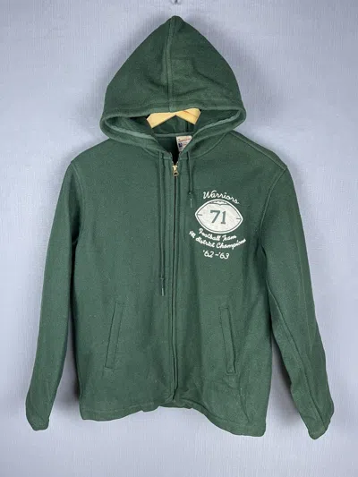 Pre-owned Champion X Vintage 50s Champion Football Team Wool Zipper Hoodie In Green