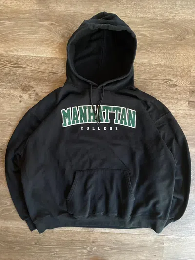 Pre-owned Champion X Vintage Manhattan College Hoodie In Black