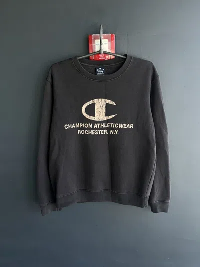 Pre-owned Champion X Vintage Y2k Champion Athletic Wear New York Brown Sweatshirt