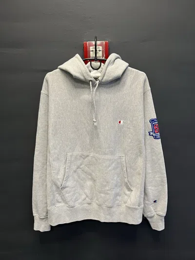 Pre-owned Champion X Vintage Y2k Champion Reverse Weave 80th Anniversary Hoodie In Grey
