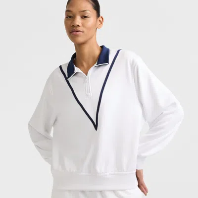 Champion Yearbook 1/4 Zip Pullover In White