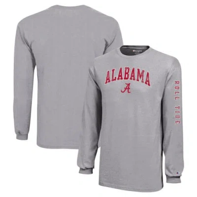 Champion Youth  Gray Alabama Crimson Tide Distressed Arch Over Logo Long Sleeve T-shirt