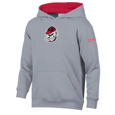 Champion Youth  Heather Grey/red Georgia Bulldogs Volume Fleece Hoodie