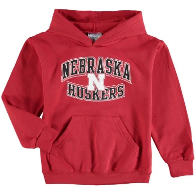 Champion Kids' Youth  Scarlet Nebraska Huskers Powerblend Pullover Hoodie In Red