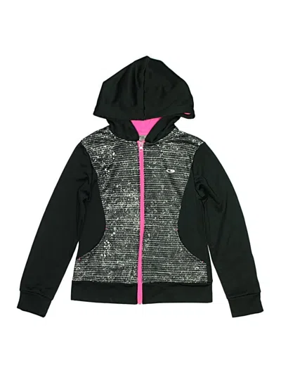 Pre-owned Champion Kids' Zip Up Hoodie In Black