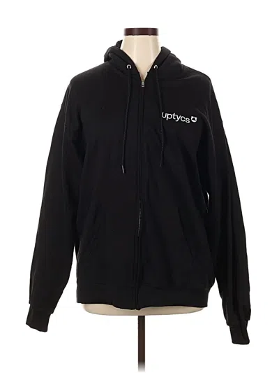 Pre-owned Champion Zip Up Hoodie In Black
