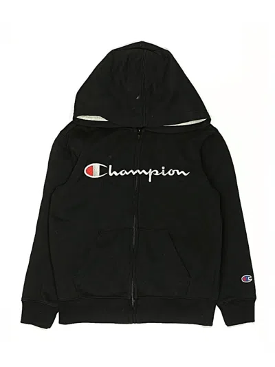 Pre-owned Champion Kids' Zip Up Hoodie In Black