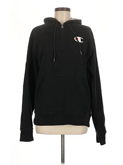 Pre-owned Champion Zip Up Hoodie In Black