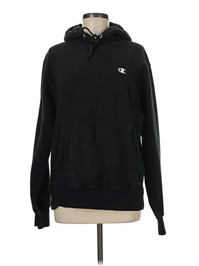 Pre-owned Champion Zip Up Hoodie In Black