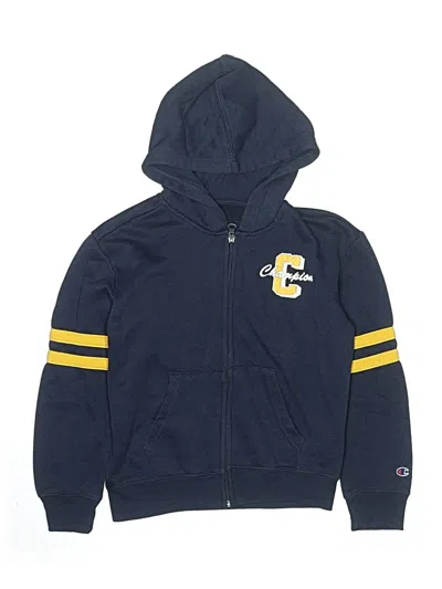 Pre-owned Champion Kids' Zip Up Hoodie In Blue