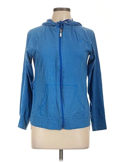 Pre-owned Champion Zip Up Hoodie In Blue