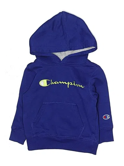 Pre-owned Champion Kids' Zip Up Hoodie In Blue