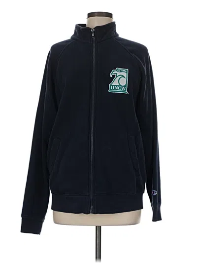 Pre-owned Champion Zip Up Hoodie In Blue