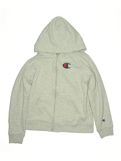 Pre-owned Champion Kids' Zip Up Hoodie In Gray