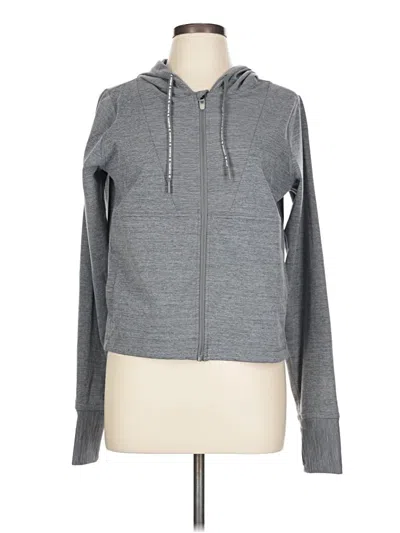 Pre-owned Champion Zip Up Hoodie In Gray