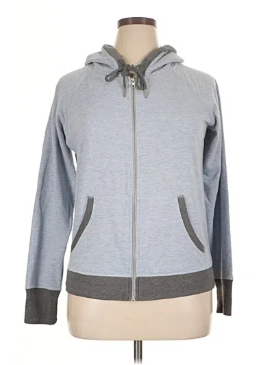 Pre-owned Champion Zip Up Hoodie In Gray