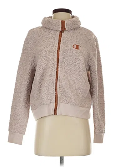 Pre-owned Champion Zip Up Hoodie In Gray