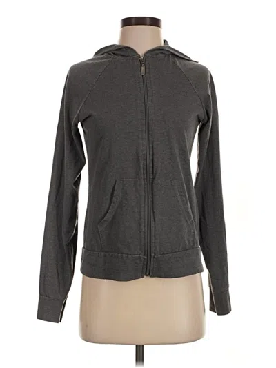 Pre-owned Champion Zip Up Hoodie In Gray