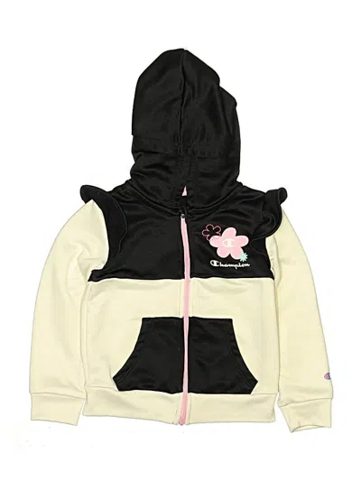 Pre-owned Champion Kids' Zip Up Hoodie In Ivory