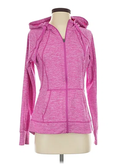 Pre-owned Champion Zip Up Hoodie In Pink