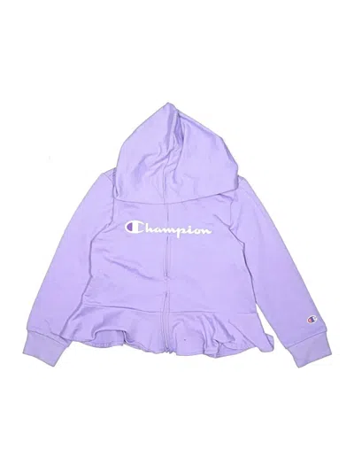 Pre-owned Champion Kids' Zip Up Hoodie In Purple