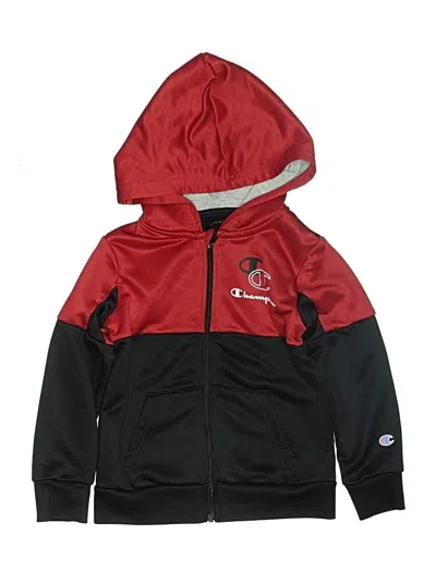 Pre-owned Champion Kids' Zip Up Hoodie In Red
