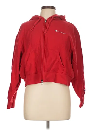 Pre-owned Champion Zip Up Hoodie In Red